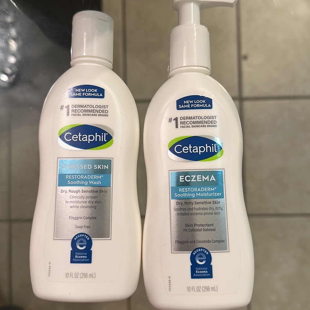 🥷🏿🥷🏿🥷🏿BUNDLE 2 CETAPHIL ECZEMA RESTORADERM AND 2 STRESSED SKIN WASH!!